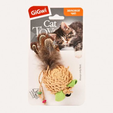 Іграшка для котів Мишка зі звуковим чіпом GiGwi - Melody Chaser Mouse Dreads 7 см