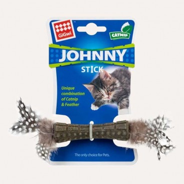 Іграшка для котів спресованна котяча м'ята  з пір'ям GiGwi - Catnip, 8 см
