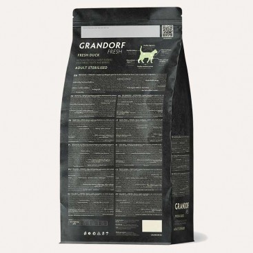 Сухий корм для стерилізованих котів качка з бататом Grandorf-FRESH DUCK&SWEET POTATO,400 г