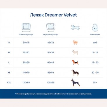 Лежанка Dreamer Velvet Cacao M (70 x 50 см)