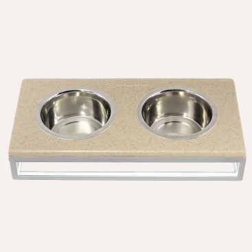 Миски на підставці Lunch Bar Biege Stone & White S 450 мл
