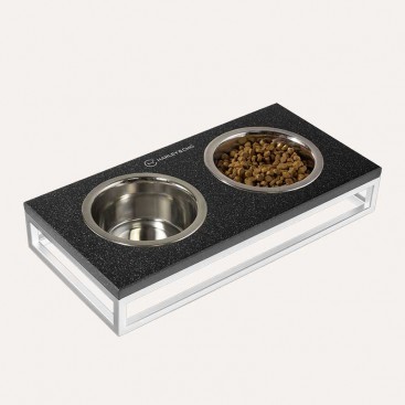 Миски на кам'яній стільниці Harley & Cho - Lunch Grey Stone White, XS 2х200мл