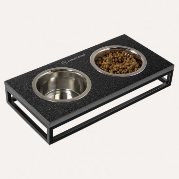 Миски на кам'яній стільниці Harley & Cho - Lunch Bar Black & Black, S 2х450 мл