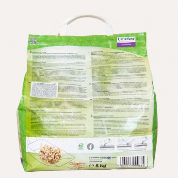 Древесный наполнитель для кошачьих туалетов Cat's Best - Smart Pellets, 10л/5кг