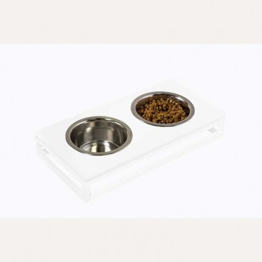 Миски на підставці Lunch Bar White Stone&White, M (42x21cm/ 10cm/ 0,75 л)