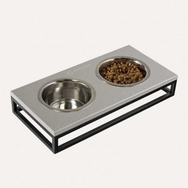 Миски на підставці Lunch Bar Grey Stone & Black S 2х450 мл