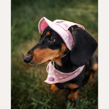 Панама для собак з льону HatDog - Pink, XL