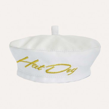 Берет для собак з еко-шкіри HatDog - White, L