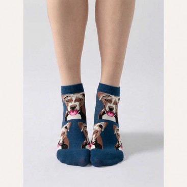 Шкарпетки жіночі з собачками Holiday - Blue, 36-42