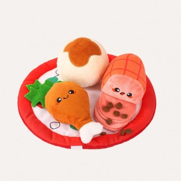 М'яка іграшка для собак HugSmart - Happy Woofmas Christmas Dinner