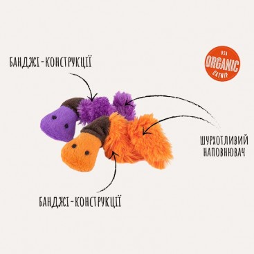 М'яка іграшка для котів дощові черв'ячки Pet Play -  Feline Frenzy Earthworm Cat Toy