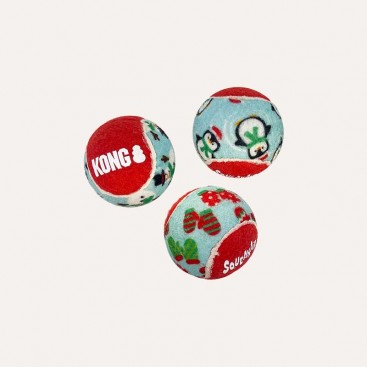 Рождественский набор мячиков для собак Kong - 6 Balles de tennis, S
