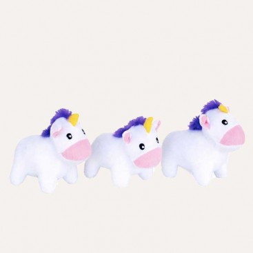 М'яка іграшка для собак 3 єдинороги Zippy Paws - Miniz 3-Pack Unicorns
