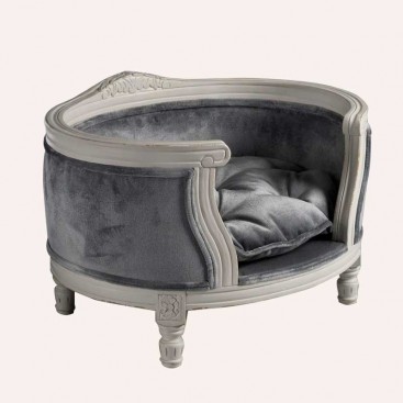 Лежанка Lord Lou - George Silver Grey velvet, S