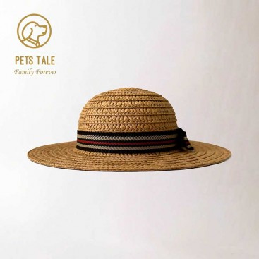 Соломʼяний капелюх для домашніх тварин Pet's Tale - Hat with bow, L