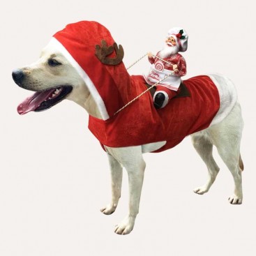 Різдвяна накидка для тварин з Санта Клаусом на спині PetsIn - Chef style Santa Claus, L