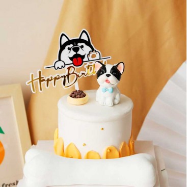 Топпер для собак для декорирования капкейков MJCakedecor - Happy Husky