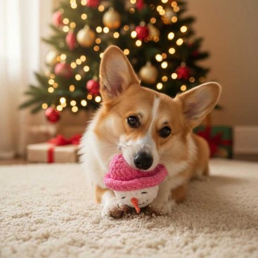 Новорічна іграшка для собак і котів Montmorency - Snowman Magenta