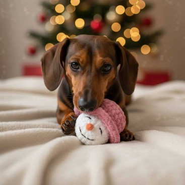 Новорічна іграшка для собак і котів Montmorency - Snowman Pink