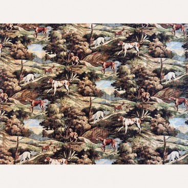 Двосторонній плед з хутром Montmorency - Hunting dogs 1х1,4 м