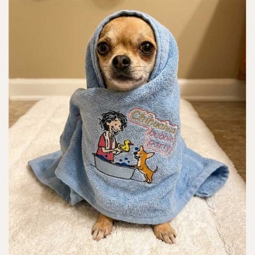 Рушник для собак з вишивкою Montmorency - Chihuahua bubble party (50x80 см)