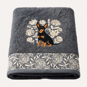 Рушник для собак з вишивкою Montmorency - Doberman Rose Garden (130х70)