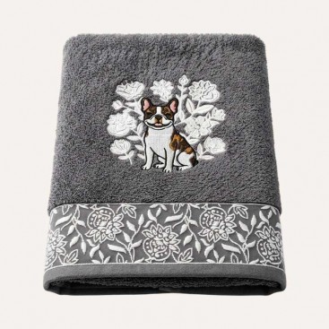 Рушник для собак з вишивкою Montmorency - Frenchie Slate (70х130 см)