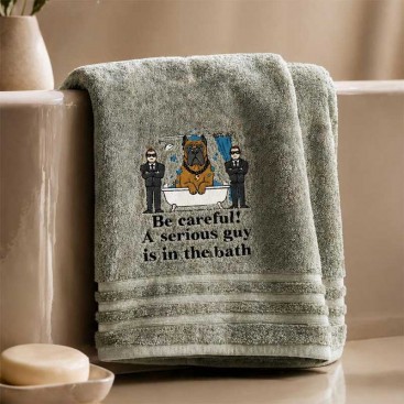 Рушник для собак з вишивкою Montmorency - Boss in Bath Green (70х130 см)