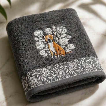 Полотенце для собак с вышивкой Montmorency - Staffy Slate (70х130 см)