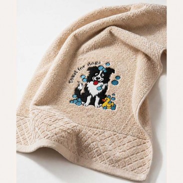 Полотенце для собак с вышивкой Montmorency - Border Collie Bath Time Towel (50х90 см)