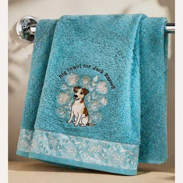 Полотенце для собак с вышивкой Montmorency - Big towel for Jack Russell (130х70)