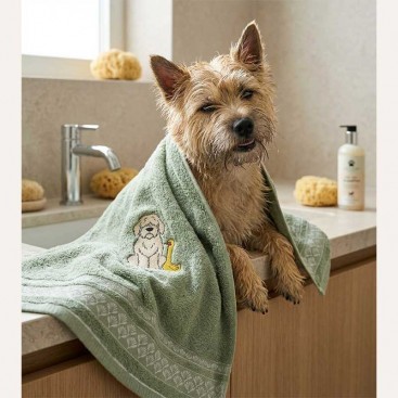 Рушник для собак з вишивкою Montmorency - Duck & Dog Duo (50x100 см)