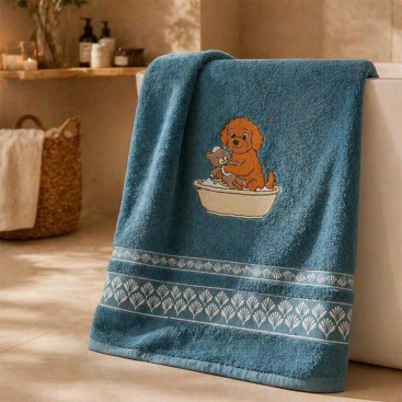 Полотенце для собак с вышивкой Montmorency - Poodle Tub Towel (50x100 см)