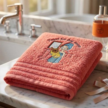 Рушник для собак з вишивкою Montmorency - Dog Mom Coral (140х70)