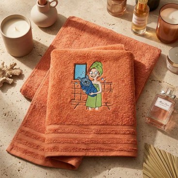 Полотенце для собак с вышивкой Montmorency - Dog Mom Peach (140х70)