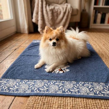 Рушник для собак з вишивкою Montmorency -Spitz Anthracite (140х70)