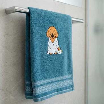 Рушник для собак з вишивкою Montmorency - Maltipoo Deep Blue (50x100 см)