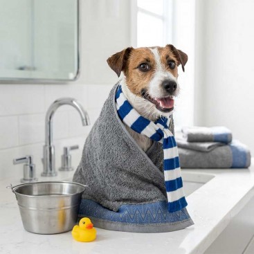 Рушник для собак з вишивкою Montmorency - Jack Russell Grey (50x100 см)