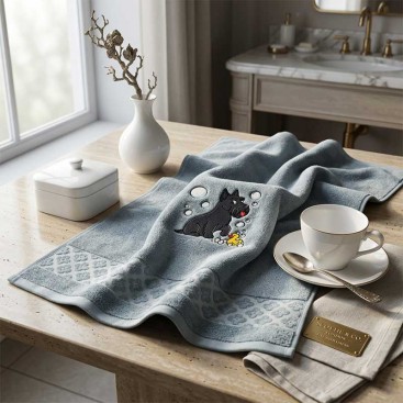 Рушник для собак з вишивкою Montmorency - Puppy Ducky Grey (50x100 см)