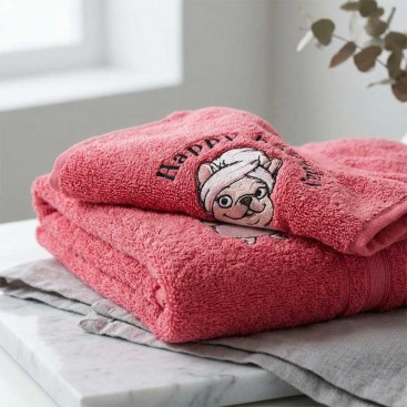Рушник для собак з вишивкою Montmorency - Happy Bathday Rose (50x100 см)