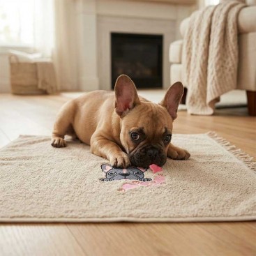 Махровий рушник для тварин Montmorency - Frenchie Love Beige (50x100 см)