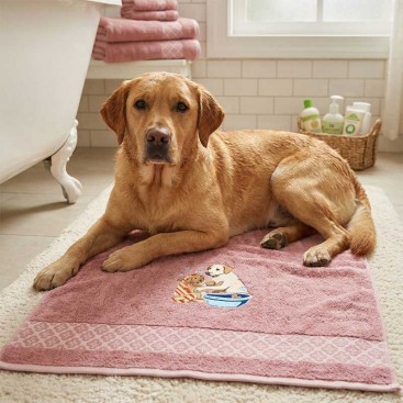 Махровий рушник для тварин Montmorency - Labrador Caring Mom Mauve (70x130см)