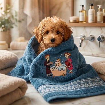 Махровое полотенце для животных Montmorency - Royal Poodle Bath Stormy (70x130 см)