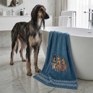 Махровое полотенце для животных Montmorency - Like Mother Like Dog Blue (70x130см)