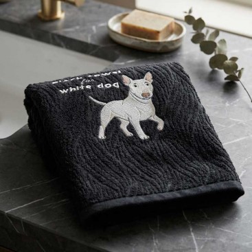 Махровое полотенце для животных Montmorency - Bull Terrier Black & White - Black (50×100 см)