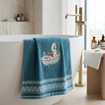 Махровое полотенце для животных Montmorency - Smart Bath Bullie,Light Blue (50x100 см)