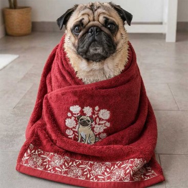 Полотенце для собак с вышивкой Montmorency - Flower  Towel (50x100 см)