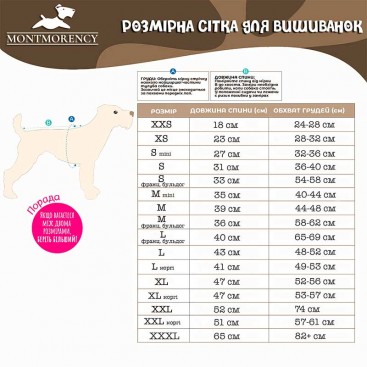 Вишиванка для собак Montmorency - Майська ніч 31 см