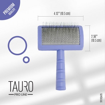 Tauro Pro Line Щетка пластиковая, зубчики 20 мм, тонкие, фиолетовая, 6,5 х 10,5 см