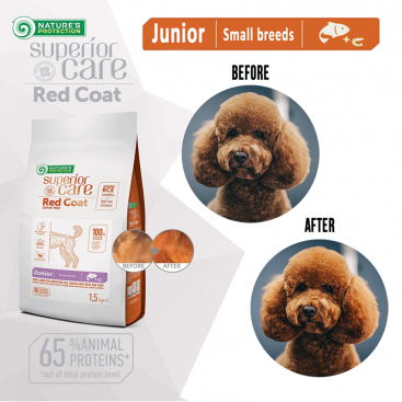 Сухий корм для собак з рудою шерстю Natures Protection з лососем - Red Coat Junior Small Breeds 1,5 кг